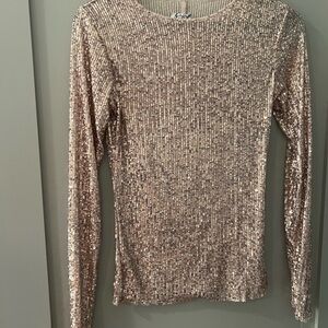 Free People Intimately Gold Y2K Festival Long Sleeve Size XS NWOT